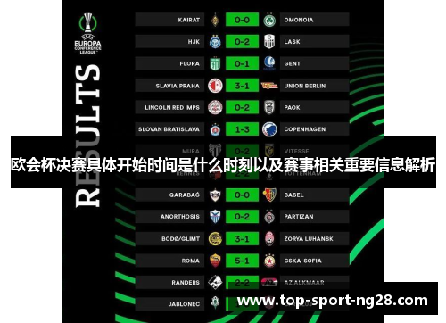 欧会杯决赛具体开始时间是什么时刻以及赛事相关重要信息解析